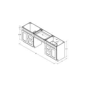 DISAR 90 Double Bathroom Vanity Base Only | Wayfair